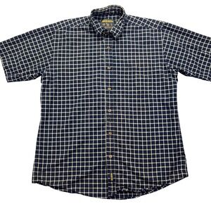 Woolrich Flannel Shirt Short Sleeve Button Up Plaid Casual‎ Mens L